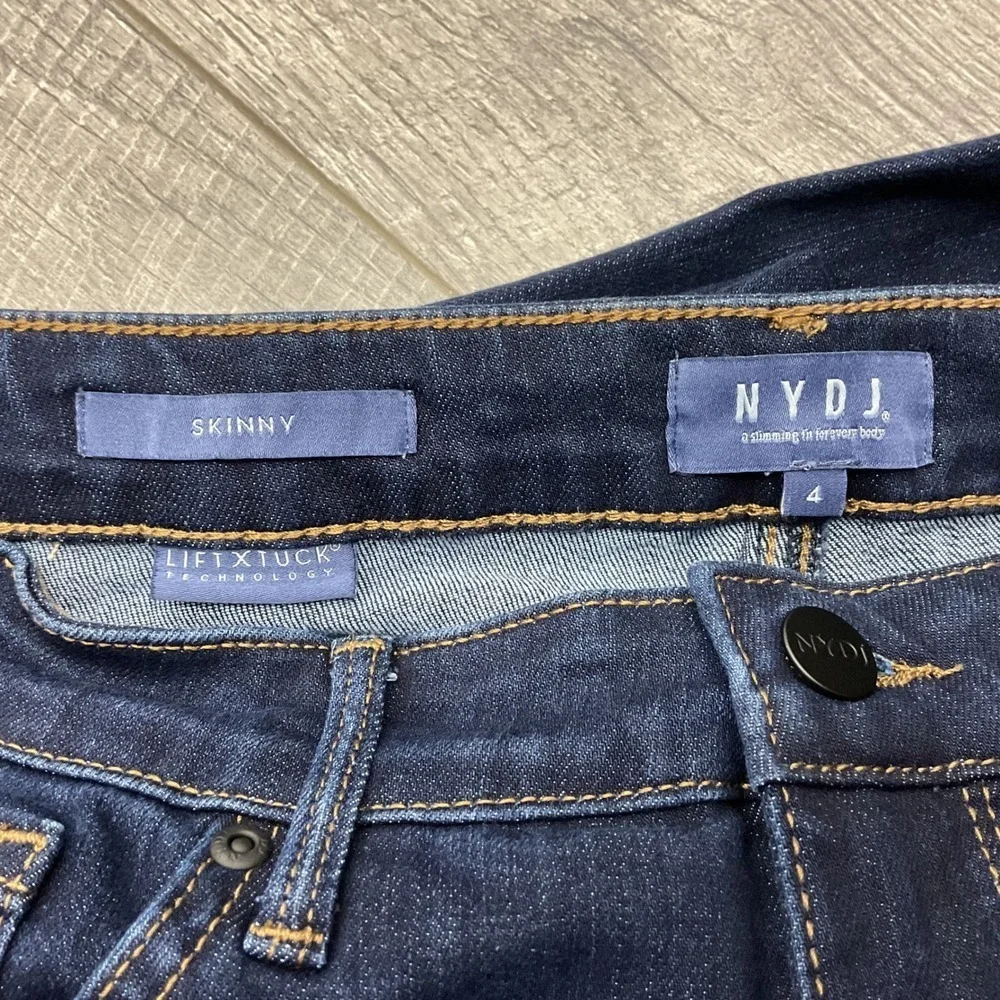 NYDJ Womens Dark‎ Wash Skinny Jeans Size 4 Lift Tuck Technology Denim